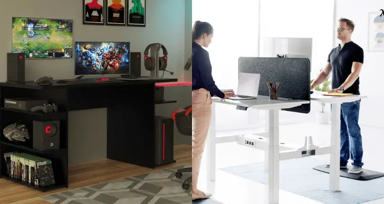 storage space of gaming desk vs regular desk